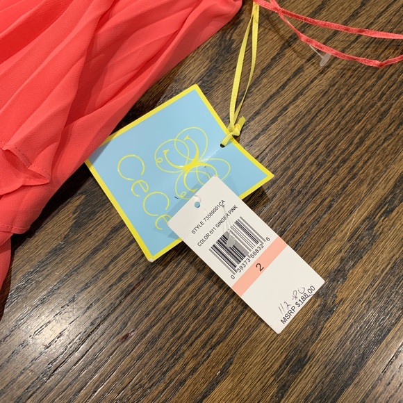 New CeCe Pleated Dress Ginger Pink Size 2 - Picture 5 of 12